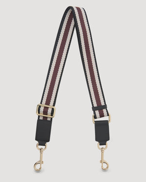 Saben Feature Strap Webbing Black + White + Merlot