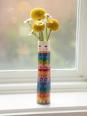 Natural Life Folk Friend Bud Vase - Folk Lady