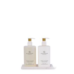 Glasshouse Fragrances GF 450ml Hand Wash + Lotion & Tray Gift Set - Kyoto In Bloom Hand Care Duo