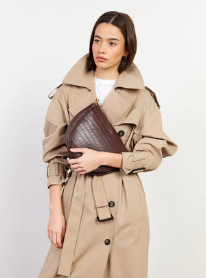 SABEN Gani Shoulder Bag - Espresso Croc