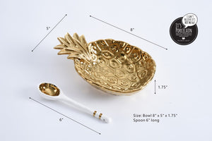 Pampa Bay Get Gifty - The Golden Pineapple Set Gold pineapple-shaped dish