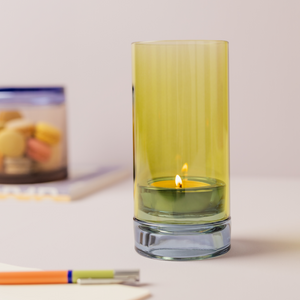 REMEMBER hand-blown Glass lantern Lys - Lime candle holder Green