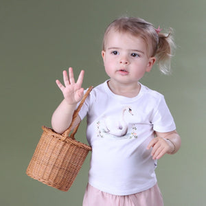 Little Bee by Dimples Cotton T-shirt - Swan