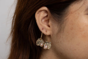 Yellow Owl Workshop Tiger & Cheetah Drop Earrings by Kristina Micotti
