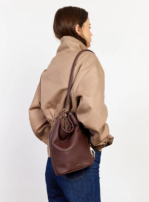 SABEN Jojo Shoulder Bag - Espresso Luxe Brown leather shoulder bag