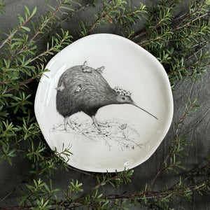 KATY HAYWARD TRINKET DISH - WALKING WITH AROHA - BROWN KIWI