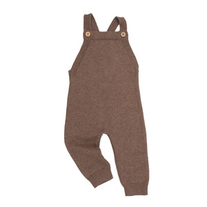 Burrow & Be Knit Overalls - Umber Brown knitted baby overalls