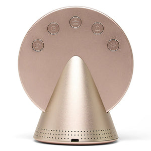 LEXON Conic Radio-Alarm-Bluetooth Speaker - Golden Honey Modern digital clock with temperature, humidity, and time display