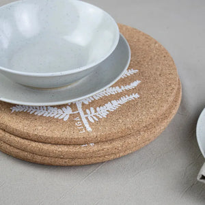 LIGA CORK SET OF 4 PLACEMATS - FERN print