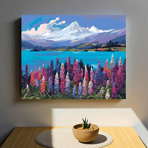 Paint By Number Kit - Lake Tekapo Lupins