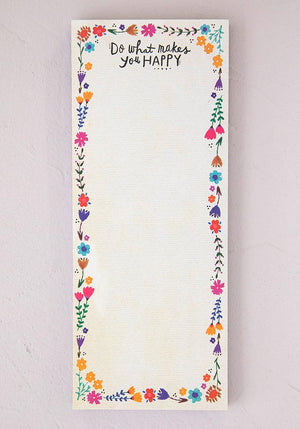 Natural Life List Notepad - Do What Makes Happy