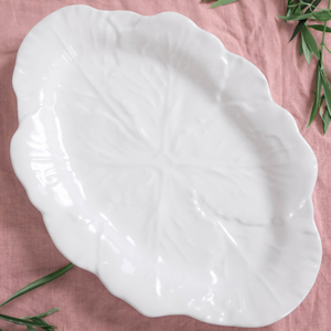 Melamine Cabbage Leaf Oval Platter 50cm + Le Forge