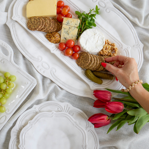 Melamine French Grey Oval Platter - 50cm