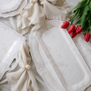 Melamine French Grey Rectangle Platter + Le Forge