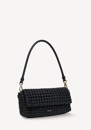 SABEN SS26 Milla Shoulder Bag - Black Fine Braid woven leather