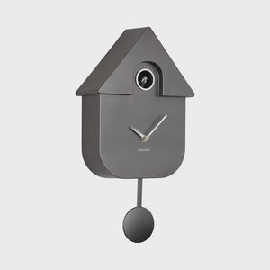 KARLSSON Modern Cuckoo Clock - Metallic Dark Grey