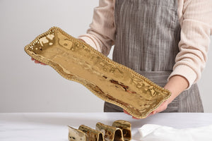 Pampa Bay Monaco - Rectangular Serving Piece Gold rectangular tray