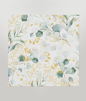 Paper Napkins Lunch - Golden Eucalyptus