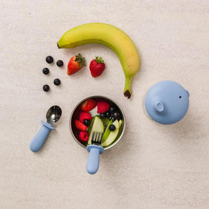 Nestling Baby Cutlery Set - Dusty Blue