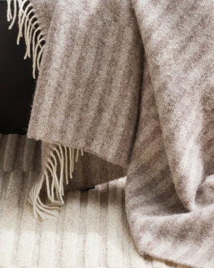 Furtex Baya Noah NZ Wool Throw - Oatmeal