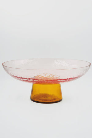 PEDESTAL BOWL - ROSE/AMBER