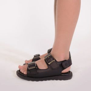 Pretty Brave Milo Black School Shoes Sandal NZ