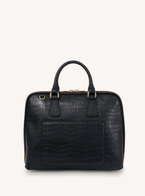 SABEN Parker Briefcase - Black Croc Bag