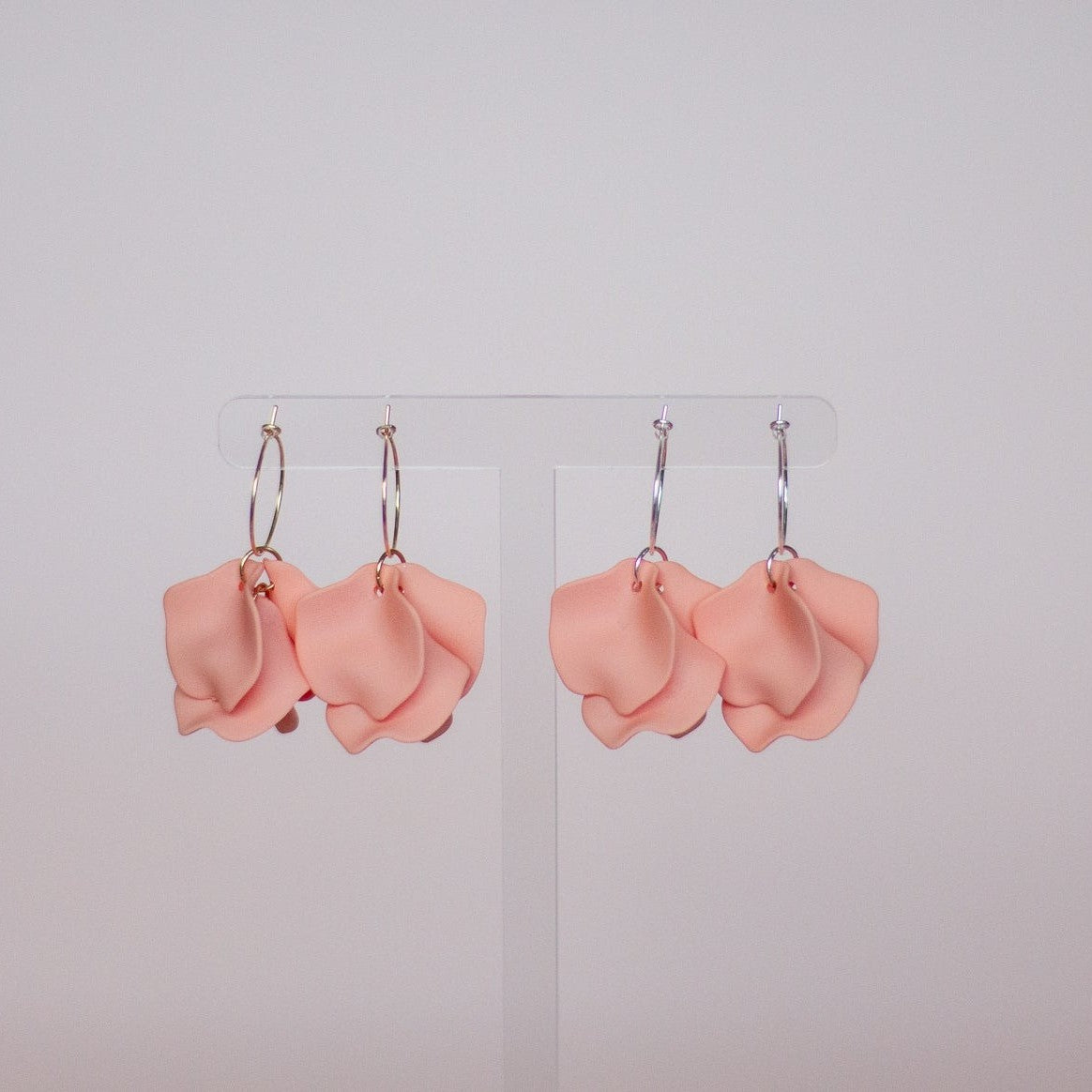 Willow Collective Peony Hoop Earrings - Peach