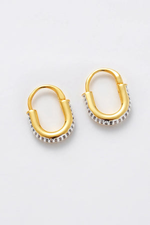 ZAFINO 7430 Phoebe Hoop - Gold hoop earrings with embedded stones