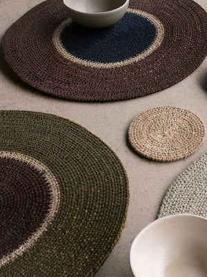 CITTA Pinto Placemat 34cm - Mulberry/Blue Black