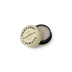 Pomade label with 'Ponsonby', 'Triumph & Disaster' branding Ponsonby Pomade 65g Jar