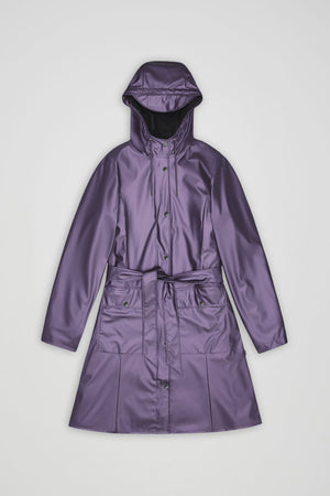 RAINS Curve Long Jacket W3 - Body Purple raincoat