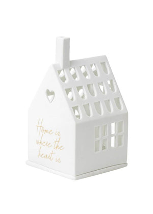 Räder - Home Is Where The Heart Is - Christmas Porcelain Tealight House white ceramic house-shaped candle holder