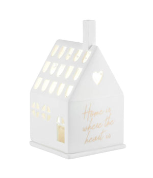 Räder - Home Is Where The Heart Is - Christmas Porcelain Tealight House white ceramic house-shaped candle holder