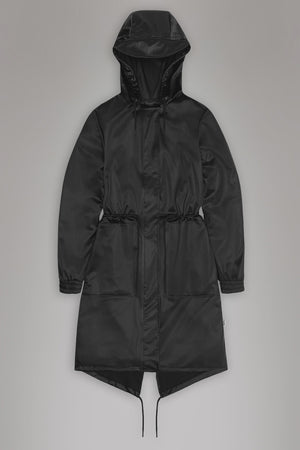 Rains String w Parka - Black Grain
