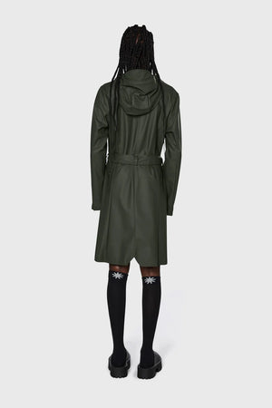 Rains Curve W Jacket Green long coat