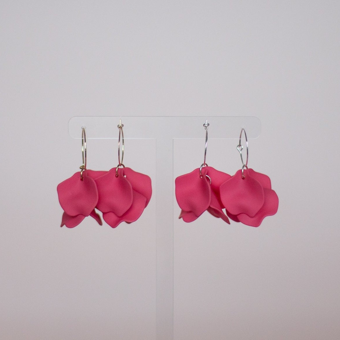 Willow Collective Peony Hoop Earrings - Rose