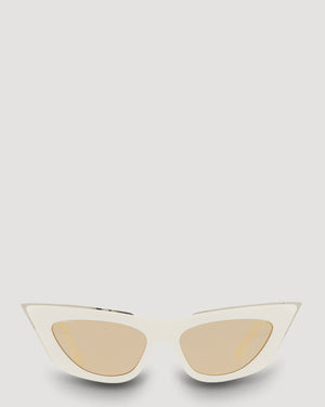 SABEN Peyton Sunglasses - Off-White Cat-eye sunglasses with white frame