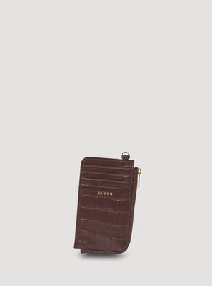 SABEN Winona Card Holder - Espresso Croc