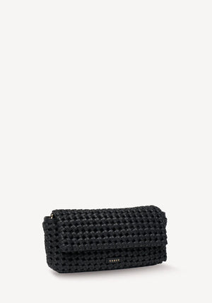 SABEN SS26 Milla Shoulder Bag - Black Fine Braid woven leather