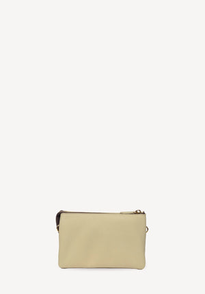 SABEN Tilly Crossbody - Oyster small beige leather wristlet pouch
