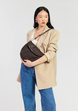 SABEN SS26 Fifi Crossbody - Cacao dark brown leather crossbody bag