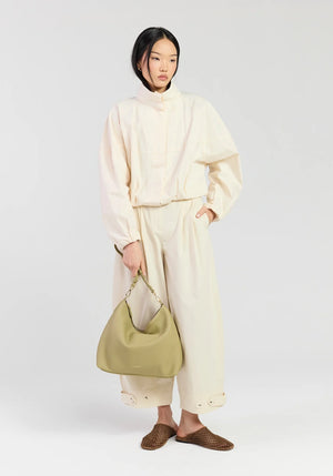 SABEN SS26 Miki Shoulder Bag - Willow Luxe olive green slouchy shoulder bag