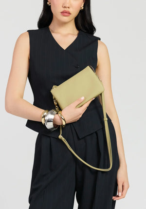 SABEN SS26 Tilly Crossbody - Willow small beige leather wristlet pouch Bag