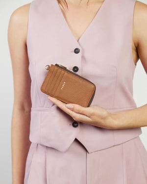 SABEN Winona Card Holder - TAN Brown leather