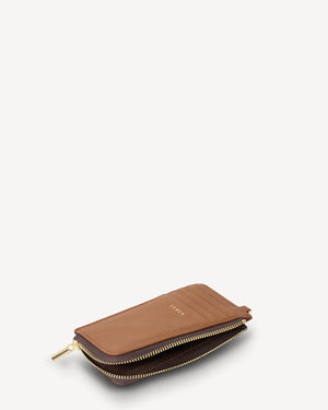SABEN Winona Card Holder - TAN Brown leather