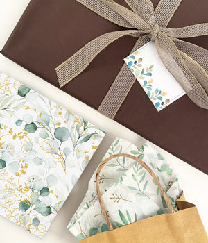 Paper Napkins Lunch - Golden Eucalyptus