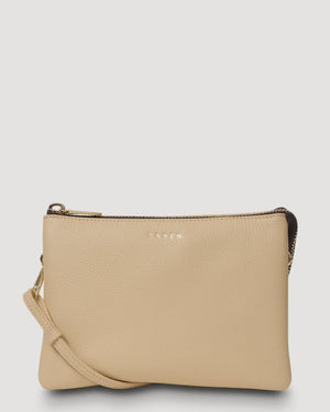 Saben Tilly's Big Sis Crossbody - Raffia Leather Bag Beige handbag