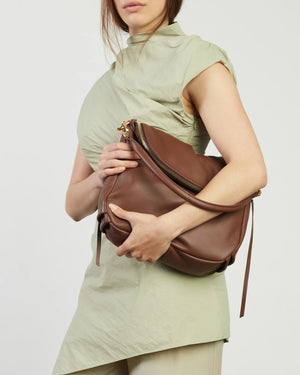 Saben Frankie Shoulder Bag - Umber Brown Leather