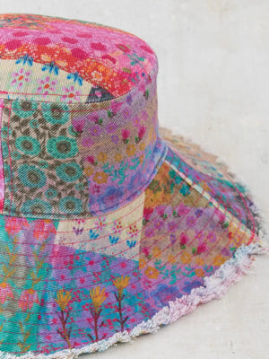 Natural Life Sandy Days Bucket Hat - Watercolor Patchwork Colorful patchwork sun hat